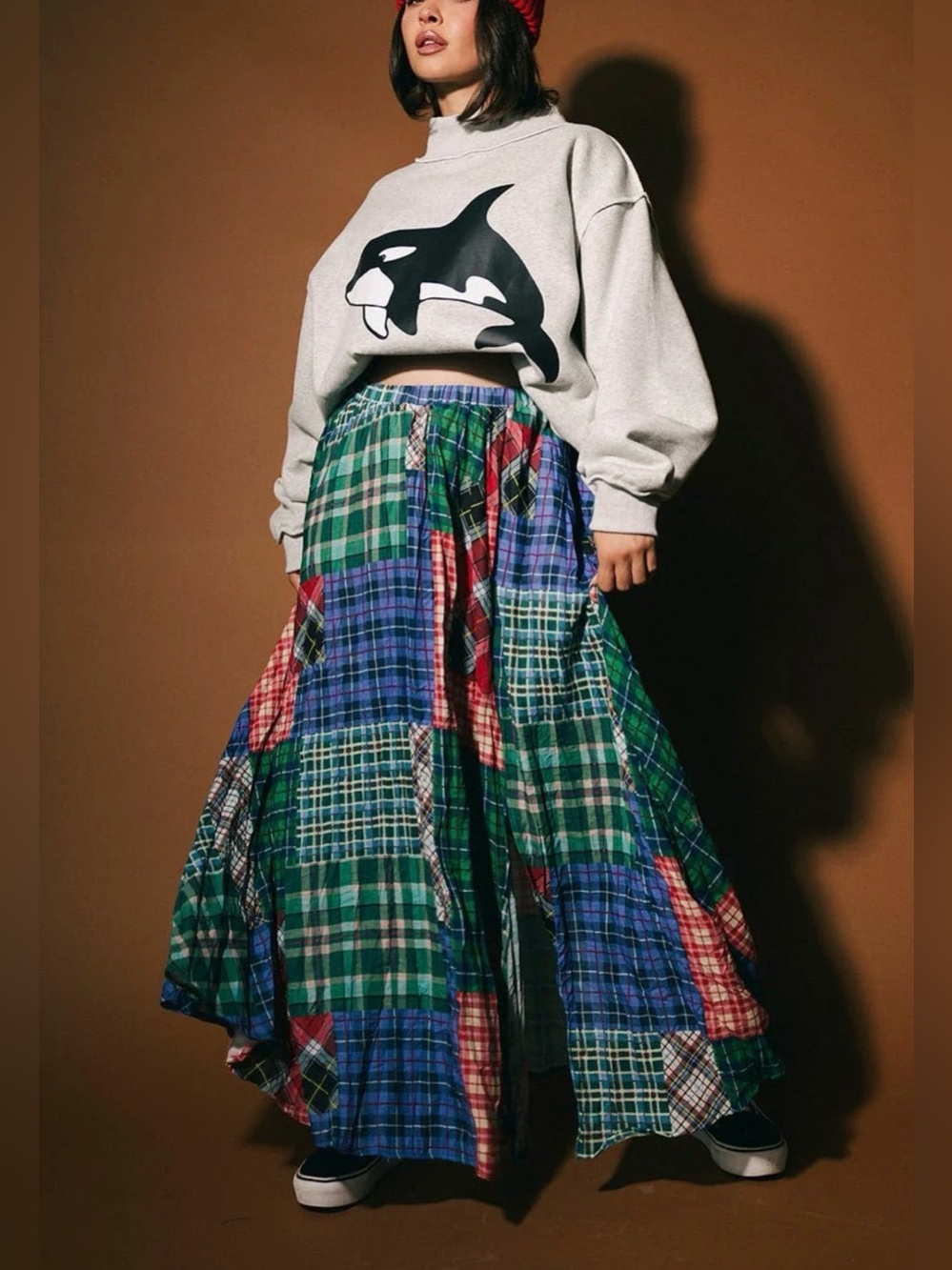 Dressed in LALA Mad for Plaid Maxi Skirt SzXL